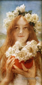  Lawrence Art - Offre d’été Jeune fille aux roses romantique Sir Lawrence Alma Tadema